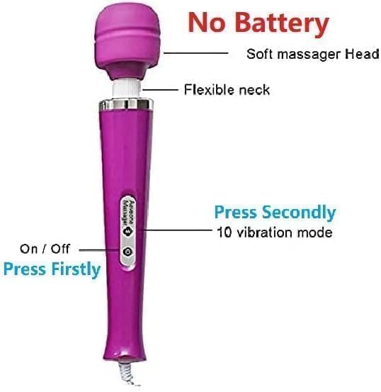 Power Big Handheld Electric Back Body Massager for Woman Sport Recovery Muscle ACH Pain Shoulder Neck Leg Hand Foot Massage Tool (Purple Big Massage and Purple Mini Tool)