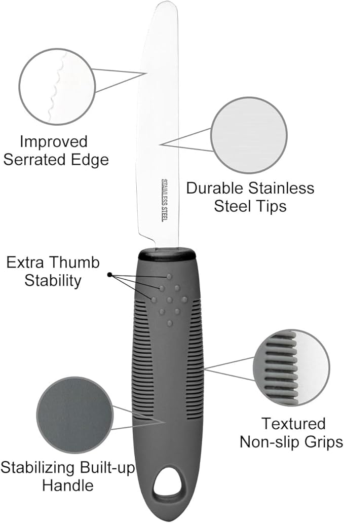 Bendable Adaptive Utensils for Elderly, Disabled People, Parkinson’s, Arthritis, Hand Tremors, Weak Hand Grip & Handicapped, Arthritic Hands-Non Slip Handles
