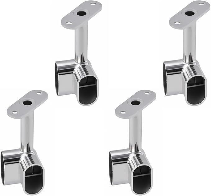 INCREWAY 4 PCS Silver Corner Closet Rod Support Bracket 90 ° Wardrobe Accessories Clothes Rail Flange Seat for Cabinet Wardrobe in Bedroom Bathroom