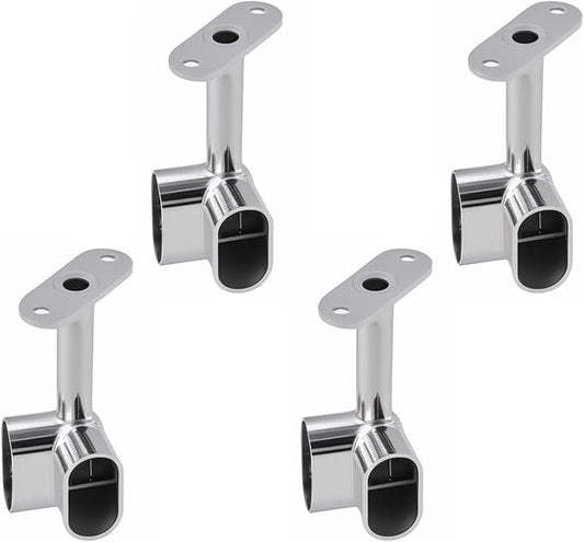 INCREWAY 4 PCS Silver Corner Closet Rod Support Bracket 90 ° Wardrobe Accessories Clothes Rail Flange Seat for Cabinet Wardrobe in Bedroom Bathroom