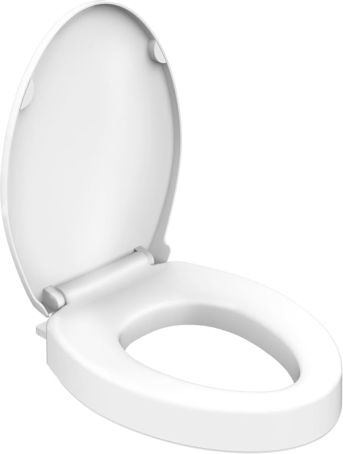 Swiss Madison Ryse 3 in. Raised Elongated Soft Close ADA Compliant Toilet Seat in Glossy White