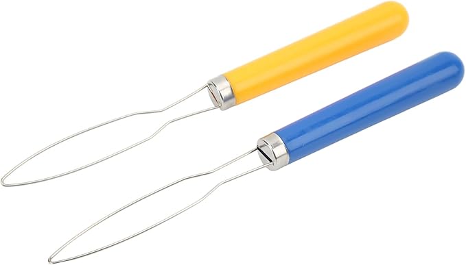 AYNEFY Hook Helper, Threader Stainless Steel Quick Threader, Comfortable Grip, Portable Sewing Tool, Help with Buttons On Shirts for Seniors for Household Use