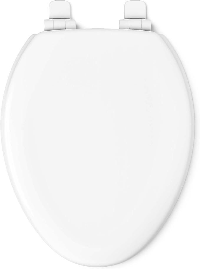 KOHLER Stonewood Quiet-Close, Elongated Toilet Seat Soft Close, Durable Wood, Easy Installation, Universal Fit, Home Essentials, White Finish, K-20466-0 (Pack of 2)