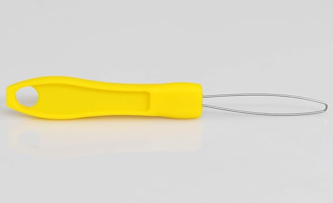 HOME-X Button Hook Helper, Assistance Tool for The Elderly, One-Hand Button Tool- Yellow- 6” L x ¾” W