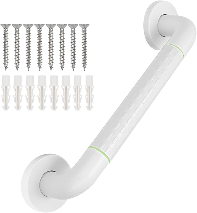 supregear Grab Bars for Bathtubs and Showers - Anti Slip Heavy Duty Shower Safety Handle - White Stainless Steel Support Rail for Bathtub Toilet Kitchen Stairway Elderly Children & Disability, 13.8 in