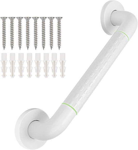 supregear Grab Bars for Bathtubs and Showers - Anti Slip Heavy Duty Shower Safety Handle - White Stainless Steel Support Rail for Bathtub Toilet Kitchen Stairway Elderly Children & Disability, 11.8 in