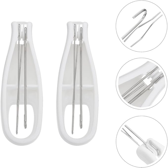Angoily 2pcs Button Hook and Zipper Pull Assist Tool for Clothes Wearing Assistance, Fixed Button Hook Accessory with Handle Grip, Dressing Aid for Seniors and Disabled Users