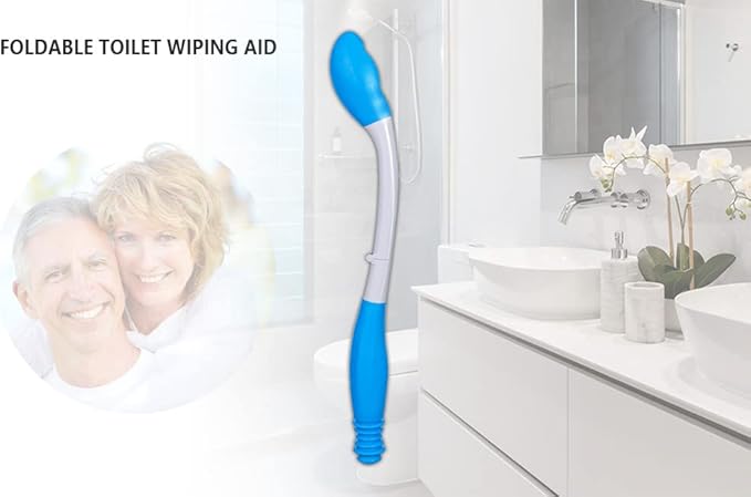 Foldable Long Reach Comfort Wiper - Bottom Wiping Aid - Butt Wiper Self Wipe Assist Toilet Aids Wand - Daily Living Bathroom Aid for Limited Mobility