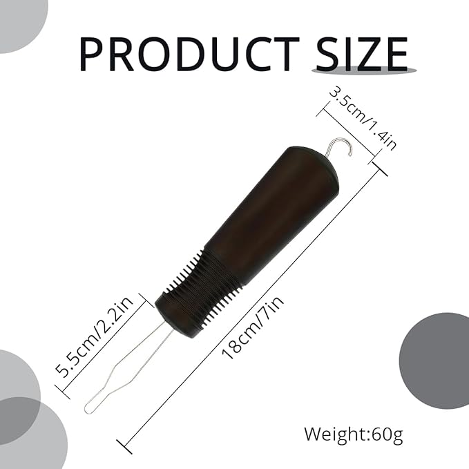1 Pcs 2 in 1 Button Hook with Zipper Pull, One-Handed Button Assist Tool Wide Comfort Grip, Dressing Aid for Seniors, Limited Hand Dexterity & Weak Hands, Black
