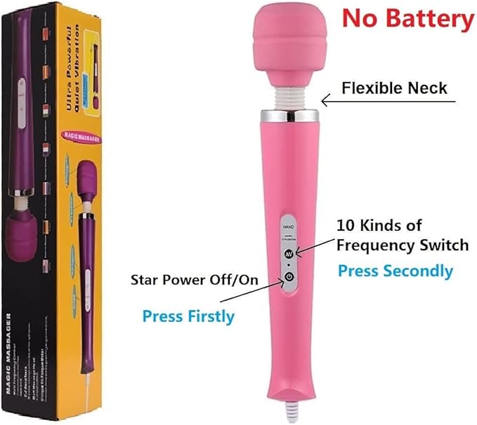 Powerful Handheld Electric Back Body Massage Vibrating for Woman Sports Recovery Muscle Aches Pain Shoulder Neck Leg Hand Foot Tool Pink Big Massager