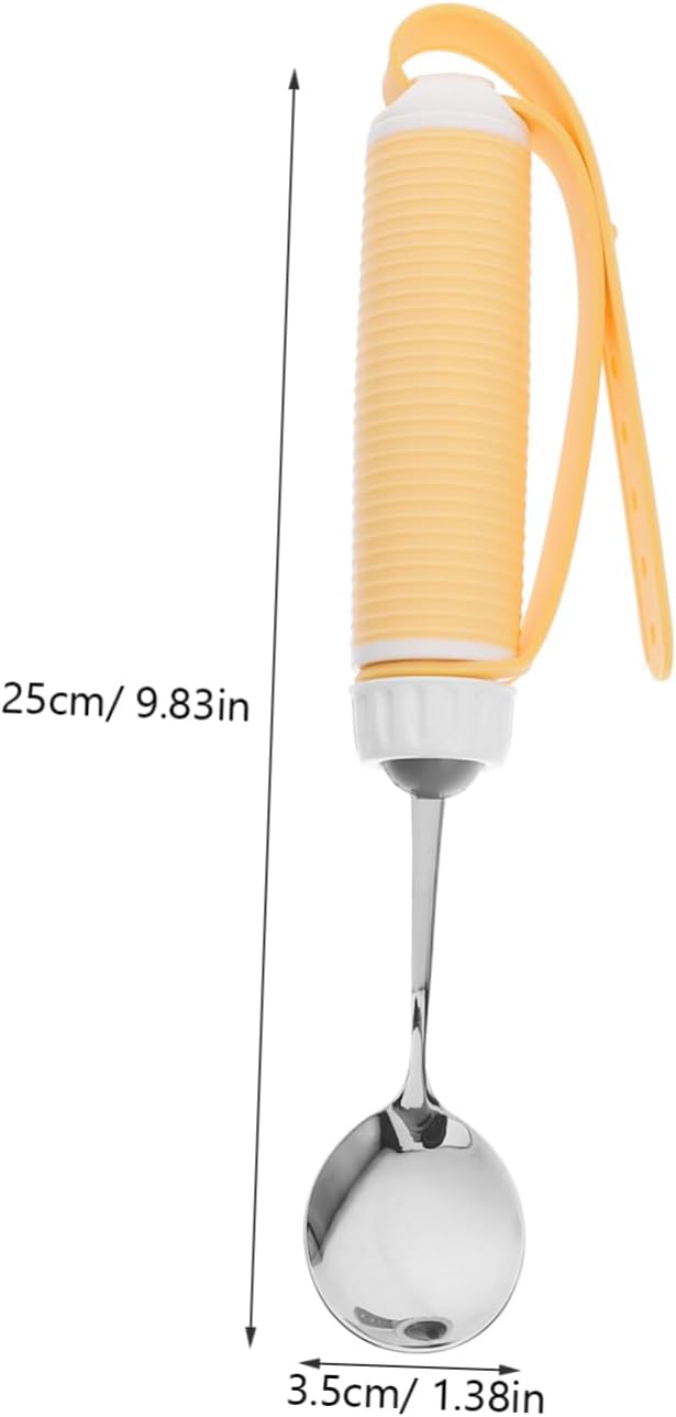 Anti-Shaking Spoon for Seniors Adaptive Non-Slip Utensil with Swivel Design Ergonomic Stainless Steel Fork for Weak Hands Adjustable Dining Aid