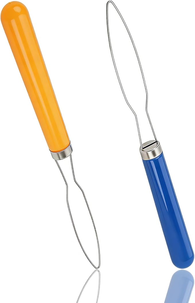 2 Pcs Button Hook Dressing Aid with Comfort Grip Handle - One Hand Button Helper for Arthritis, Seniors & Independent Living (Random Colors)
