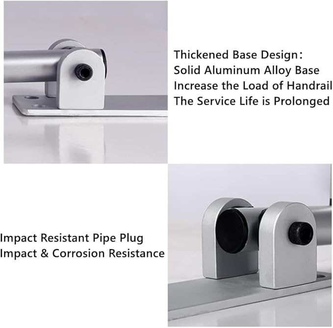 Handicap Grab Bars Rails 30 Inch Toilet Handrails Bathroom Safety Bar Hand Support Rail Handicapped Handrail Accessories for Seniors Elderly (30inch)