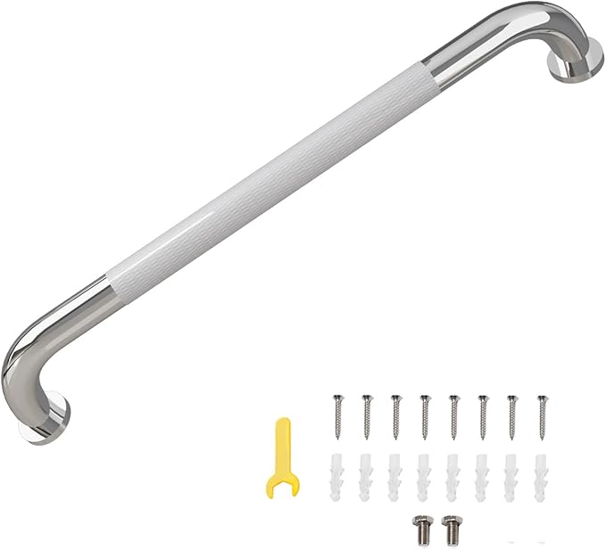 16 Inch Grab Bars for Shower,Chrome Anti Slip Grab Bar for Bathtubs Showers Toilet, Stainless Steel Safety Shower Grab Bar,Wall Mounted Shower Handle Handicap Bars for Senior Elderly