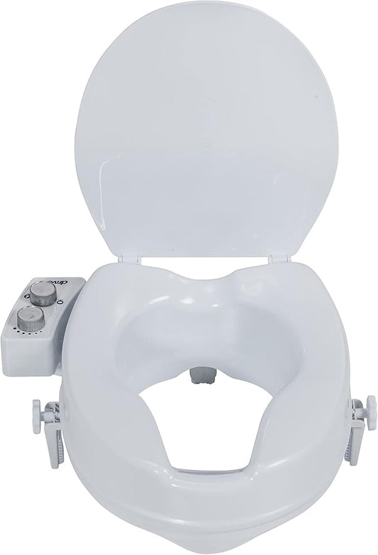 Drive Medical PreserveTech Raised Toilet Seat with Bidet (Ambient Water) Toilet Seat Riser, Elevated Toilet Seats for Seniors and Adults, Toilet Seat Bidet, Toilet Seat Elevator with Bidet Sprayer