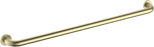 KIBI 36 Inch Stainless Steel Bathroom Safety Grab Bar | Curved Shaped Grab Bar for Bathtubs and Showers, Shower Safety Grab Bars for Seniors, Wall Mounted Anti-Slip Support (Brushed Gold, KGB1036)