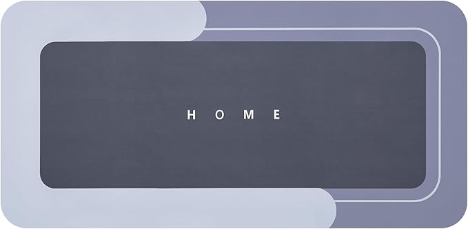 Housego Absorbent Bath Mat Magic Rug, Quick Drying Magic Bath Mat Non-Slip Floor Rug Rubber Backed for Bathroom Kitchen Shower Sink, Water Absorbent (1PC, 16.93''x34.65'', Blue)