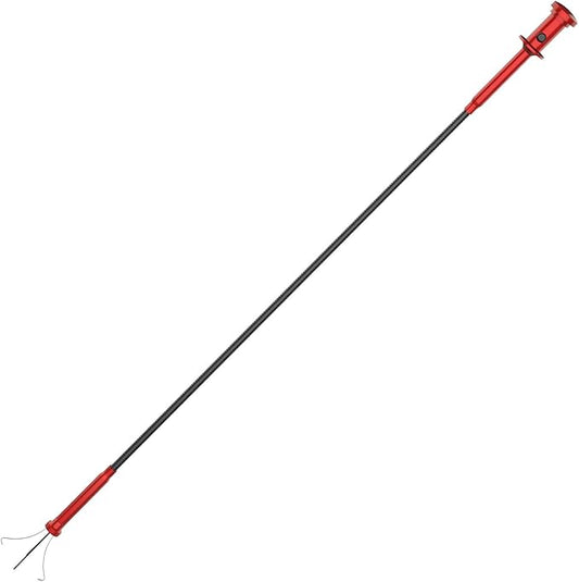 Housolution Grabber Tool Magnetic Four-claw Picker, Bendable Hose Reacher Pickup Sweeper with LED Lights, Flexible Long Handy Reaching Assist Tool for Litter Pick/Home Sink/Drain - Red