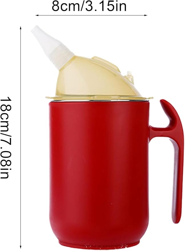 Senior Water Cup Sippy Cups for Elderly, Safe Silicone Spill Proof Cups with 1 Handle Straw and Lid for Adults for Hospital Patients, Elderly, Pregnant, and Disabled (Red)