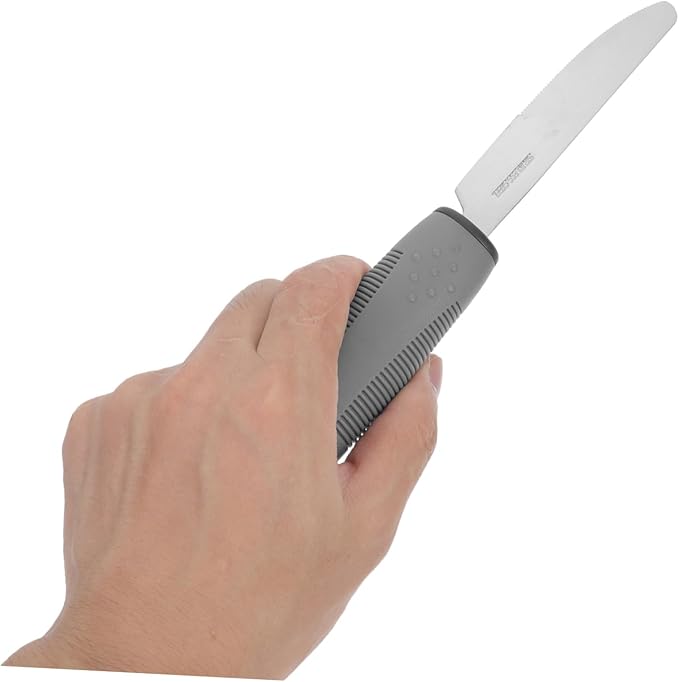 LIFKOME 1Set Adaptive Utensils for Elderly Curved Handle Spoon and Fork Non Slip Design Easy to Use Tableware for Seniors for Weak Grip Rehabilitation