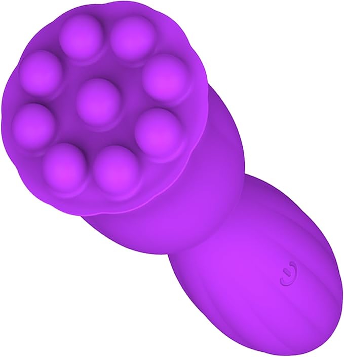 Mini Handheld Massager, Waterproof Soft Silicone, for Shoulder, Back, Neck, Face, Head & Full Body Muscle Relief, USB Rechargeable, 10 Adjustable Speed Modes, Purple