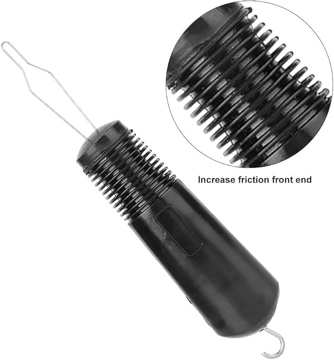 Stainless Steel Button Hook with Zipper Pull, Button Hook Dressing Aid Assist Tool with Comfort Grip Shirt Dressing Buttoning Aid for Elderly Disabled Black