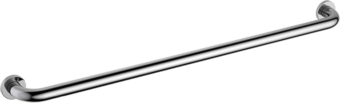 KIBI 36 Inch Stainless Steel Bathroom Safety Grab Bar | Curved Shaped Grab Bar for Bathtubs and Showers, Shower Safety Grab Bars for Seniors, Wall Mounted Anti-Slip Support (Chrome, KGB1036)