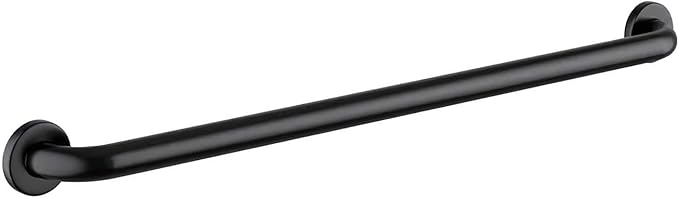 36" Stainless Steel Matte Black Restroom Grab Bar for Elderly - Wall Mounted Safety Rail, 250 lb Weight Support, Anti-Slip Handle for Toilet, Shower, Commercial & Home Bathroom