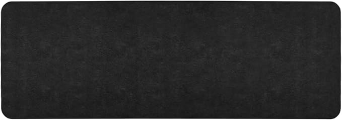 TYUU Black Bath Mat, Bathroom Rugs Non Slip Washable Thin Absorbent Quick Dry Bath Mat Fits Under Door Bathroom Floor Mat Perfect for Bath, Shower, or Sink 24"x70" Black