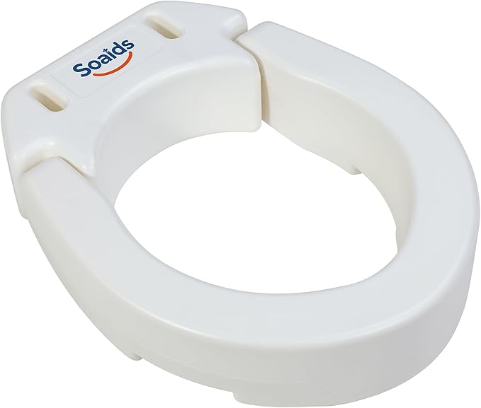 3.5 Inch Raised Toilet Seat Risers for Seniors and Adults, Hinged Elevated Toilet Seat for Round Toilets, Support to 300 Lbs, White (Standard Round)