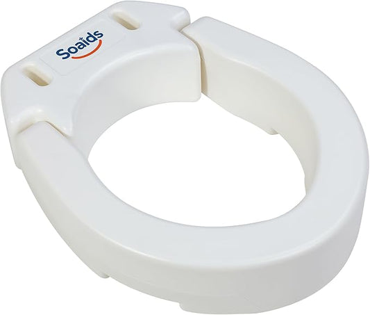 3.5 Inch Raised Toilet Seat Risers for Seniors and Adults, Hinged Elevated Toilet Seat for Round Toilets, Support to 300 Lbs, White (Standard Round)