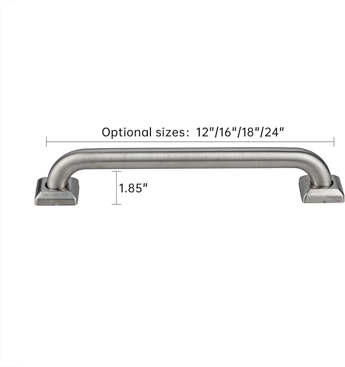 joyrain Shower Grab bar for Seniors and Disabled - Wall Mounted Safety Rail with Secure Grip - Bathroom Grab Bars for Shower and Toilet(Brushed Stainless Steel, 12 inch)