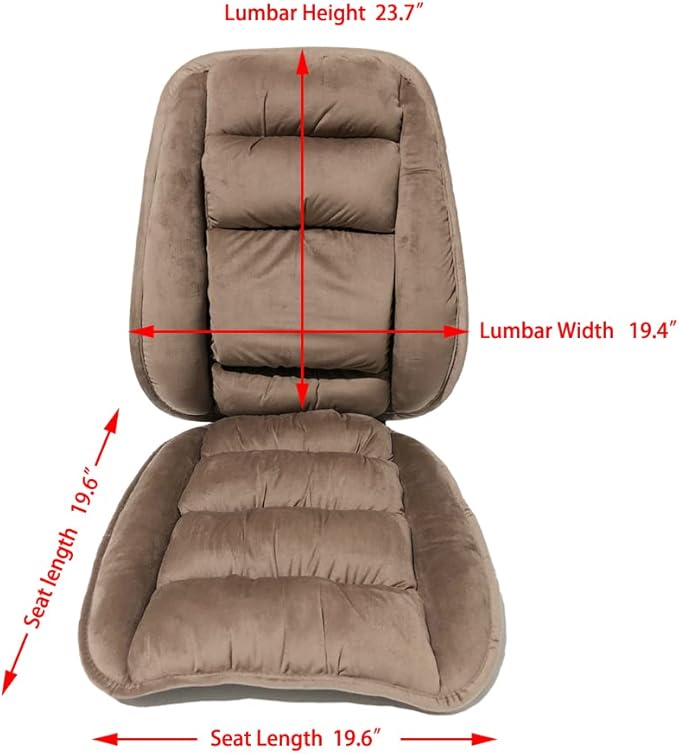 ALIBO Orthopedic Firm Chair Lumbar Support Cushion Set Non-Slip Bottom Coccyx Pads Warm Adjustable Curvature Low Back Pain Relief Relax Pillow for Office,Dinning Chair,Recliners,Sofa and Car Grey
