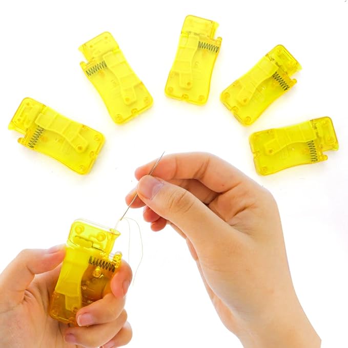 5 Pcs Automatic Needle Threader Easy Tool Self-Thread Guide Plastic Sewing Accessories Device for Hand Stitching and Machine Quick Threading
