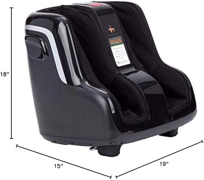 Human Touch Reflex5s Foot and Calf Massager - HSA Approved for Stress & Plantar Fasciitis Relief + Kneading & Compression for Circulation Support - 1 Year Warranty - Fits Women & Men Size 12