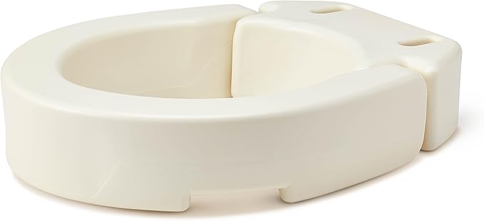 Medline Standard Hinged Toilet Seat Riser, 3.5 Inch Height, 400 lb Weight Capacity, White - Ideal Mobility Aid for Elderly, Disabled, and Medical Patients, Enhances Bathroom Safety
