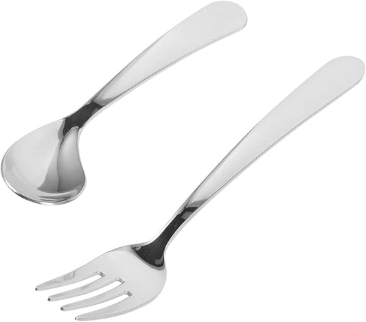 1set Adaptive Angled Spoon and Fork for Seniors Ergonomic Utensils for Easy Self-Feeding for Elderly and Disabled Individuals Grip Challenges