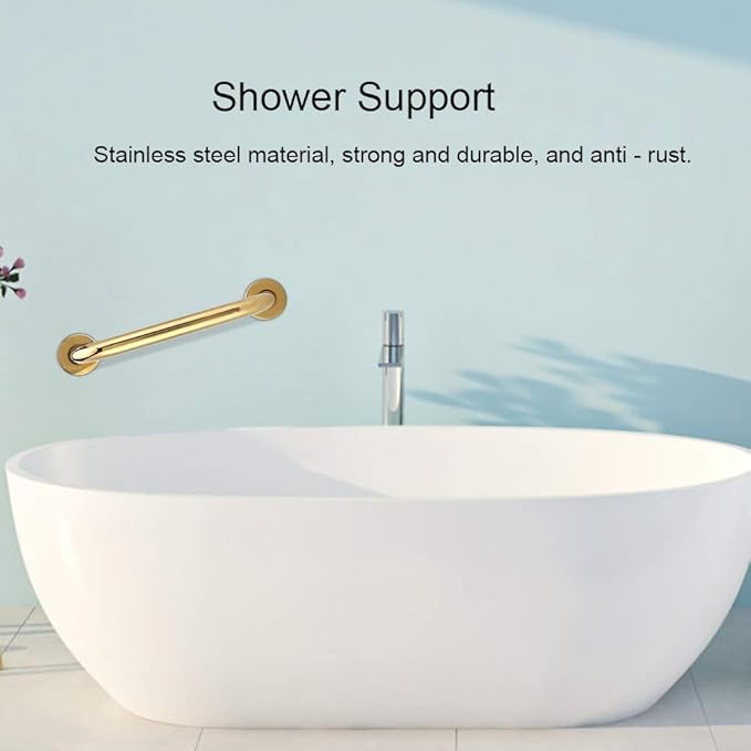 12 inch Shower Grab Bar, Grab Bars for Bathtubs and Showers, Gold Stainless Steel Grab Bar Shower Handle Safety Support Assist Handle for Seniors