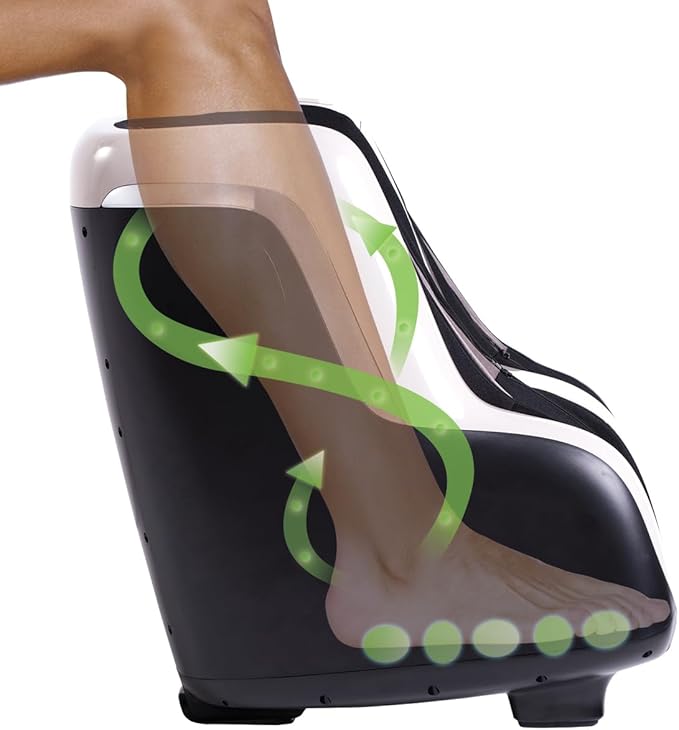 Human Touch Reflex SOL Foot & Calf Massager w/Heat - HSA Approved - Plantar Fasciitis Relief + Circulation + Shiatsu Deep Kneading + Vibrating for Stress - Adjustable for Women & Men up to Size 12