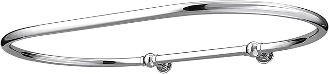 Oval Shower Curtain Rail Rod For Bathroom, Ceiling Mounted for Clawfoot Tub, Large and Heavy Duty Wall Mounted with Adjustable Support - 45 x 25 Inch (Free Curtain Rings) (Chrome)
