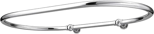 Oval Shower Curtain Rail Rod For Bathroom, Ceiling Mounted for Clawfoot Tub, Large and Heavy Duty Wall Mounted with Adjustable Support - 45 x 25 Inch (Free Curtain Rings) (Chrome)