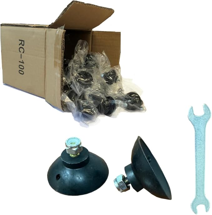 ArcMate EZ Reacher Replacement Gripper Cups - Outdoor Reacher Grabber Tips Part for Repair - UV Resistant, Rubber Cups with Locknuts, Black, 50 Pairs (100 Cups)