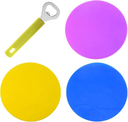 Jar Opener - Can Open Bottle Top Openers for Seniors,Arthritis,Weak Hands,Rubber Lid Gripper Manual Tool Effortless Opening Jars Silicone Pad Large Easy Glass Jar Cap Remover Kitchen Twist Coaster