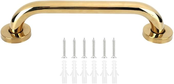 12 inch Shower Grab Bar, Grab Bars for Bathtubs and Showers, Gold Stainless Steel Grab Bar Shower Handle Safety Support Assist Handle for Seniors