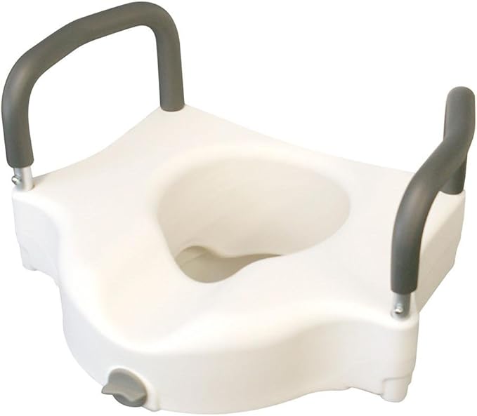 Medline Elevated Heavy Duty Raised Toilet Seat, 300lb Weight Capacity