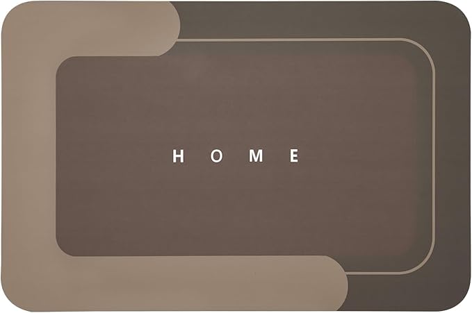 Housego Absorbent Bath Mat Magic Rug, Quick Drying Magic Bath Mat Non-Slip Floor Rug Rubber Backed for Bathroom Kitchen Shower Sink, Water Absorbent (1PC, 16.93''x26.77’’, Brown)