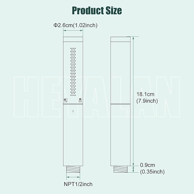 Heyalan Hand Held Shower Wand, High Pressure Handheld Head with Strong Flow, Luxury Spray for Bathroom,Dual Function,Oil-Rubbed Bronze