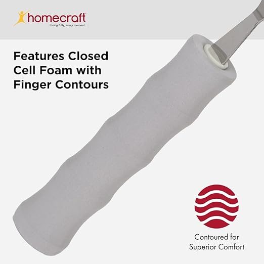 Homecraft Lightweight Foam-Handled Grip Junior Soup Spoon, Adaptive Utensil for Children, Adults, Elderly, and Handicapped, Ergonomic Easy-to-Grip Handle, Ideal for Arthritis or Weak Grip