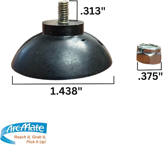 ArcMate EZ Reacher Replacement Gripper Cups - Outdoor Reacher Grabber Tips Part for Repair - UV Resistant, Rubber Cups with Locknuts, Black, 50 Pairs (100 Cups)