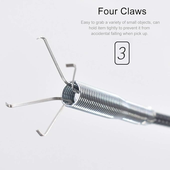 22.44 inch Drain Snake Hair Drain Clog Remover Tool, Flexible Grabber Claw Pick Up Reacher with 4 Claws, Plumbing Snake for Shower, Toilet, Kitchen Sink & Tub(Size:0.57m)